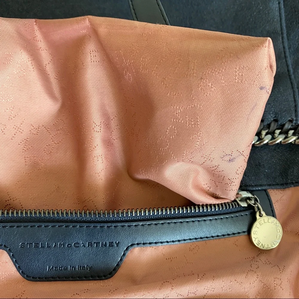 Stella McCartney navy Falabella Shaggy Deer Tote Bag